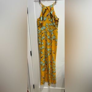 Like New! Anthropologie Yellow Floral Jumpsuit